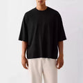 Super Heavy 300gsm 100% Cotton Knitted Thick Oversized Drop Shoulder Regular Fit Men's Eco-Friendly Breathable O-Neck Short