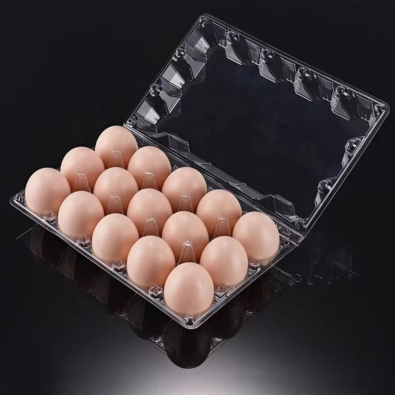 Wholesale Clear Empty  Plastic Egg Trays Blister Disposable Recycled Transparent PET Plastic for Farm Markets Chicken Egg Tray
