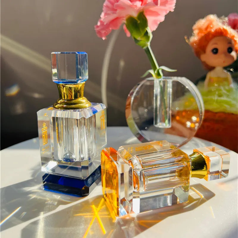 Super Quality 3 6 12ml Square Shaped Essential Oil Crystal Perfume Bottle Arabic Glass Empty Refill Perfume Bottles