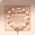 Luxury Imitation Fresh Water Pearl Adjustable Elastic Cord Beaded Bracelet Cross Charm Heart Stitching Bracelets for Women Girls