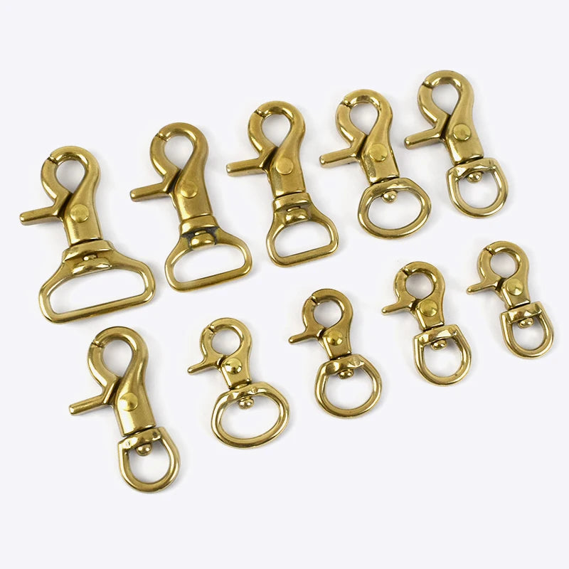 Meetee AP528 AP489 Hot Sale Solid Brass Hook Buckle Snap Buckle  for Pet Collars