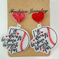 Hot Selling Cute Sports Accessories Football Baseball Moms Love the Game Fans Acrylic Earrings