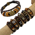 Direct Factory Sale Hand-Woven Retro Korean Style Cowhide Leather Cuff Bracelet for Men Size Adjustable Accessory