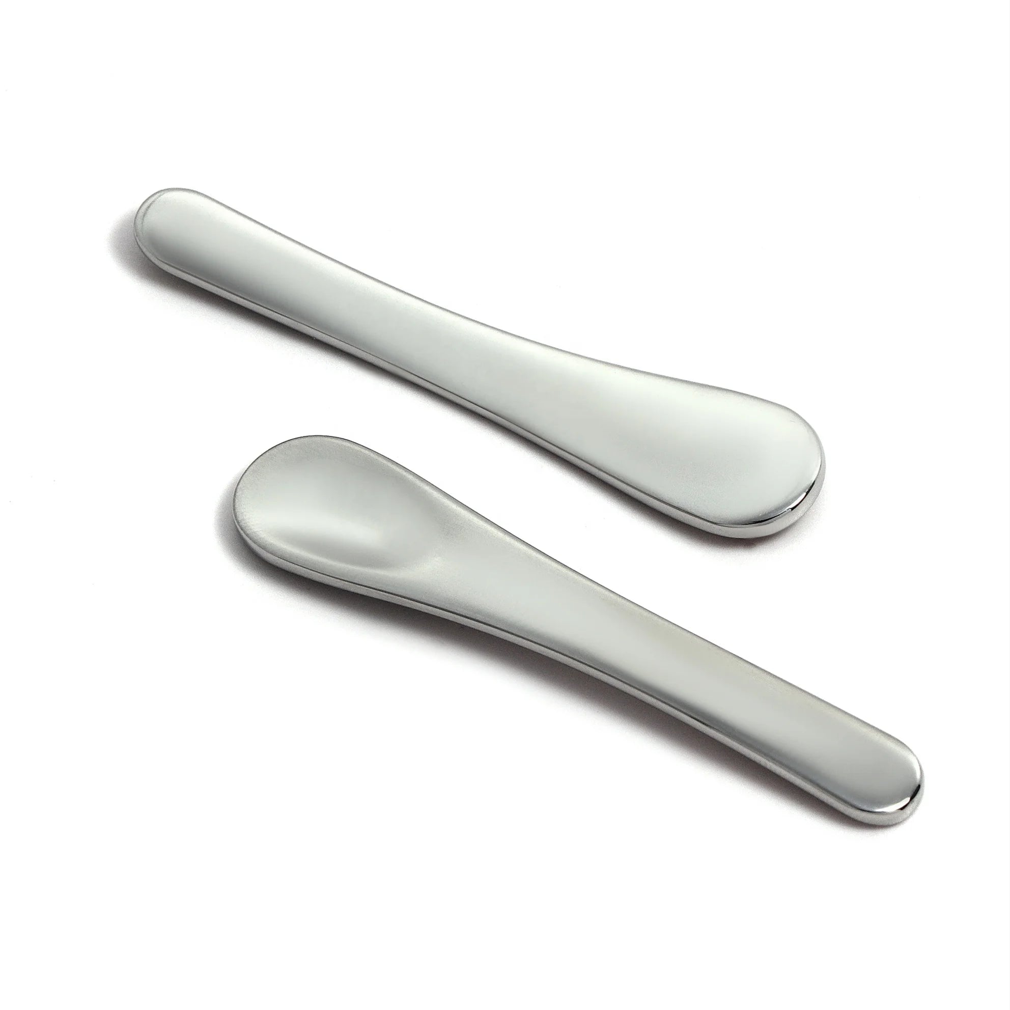 Luxury Custom Logo Mini Metal Eye Cream Spoon Stainless Steel Cosmetic Spatula for Face Makeup Mask Personalized Makeup Tools