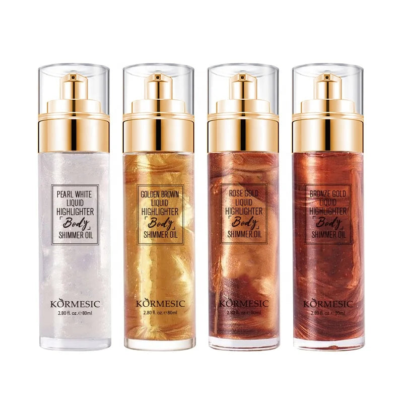 Private Label KORMESIC LIQUID HIGHLIGHTER Body SHIMMER OIL Series