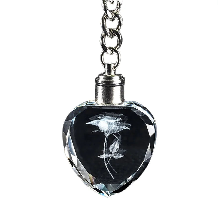 Wholesale Cheap Custom K9 Blank Laser Engraved 3d Led Crystal Keychain