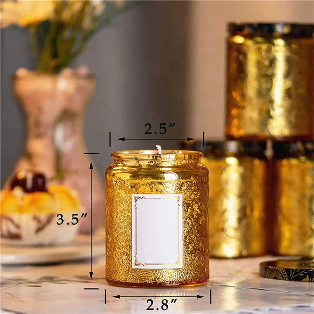 Wholesale Recycled Frosted White Transparent Blue Red Purple Purple Colored Glass Candle Jars Texture