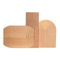 Tailai Wooden Craft Supplies Water Ripple Chopping Block Household Breadboard Afternoon Tea Beech Wood Tray Plate Cutting