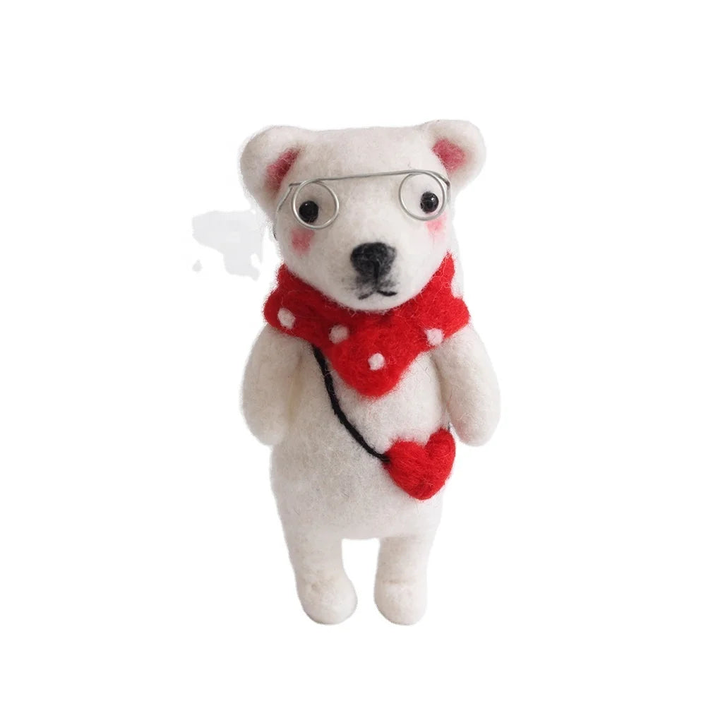 2026 Wool Felt Supplies Craft Handmade Folk Art Cartoon 3D Animal Set Custom Needle Felting Novelty DIY Starters Kit Custom Logo