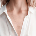 Trendy Gold Jewelry Fashion Women Men Chain Necklace Minimalist Stainless Steel Necklaces 15mm Round Circle Pendant Necklace
