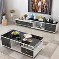 Modern Combination TV Cabinet and Living Room Table Set Fashionable Black White Wood Home Furniture Ark