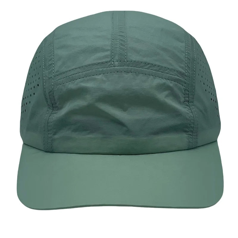 Custom Lightweight UV 50+ Protection Quick Dry Running Outdoor Sport Cap Women Laser Drilling 5 Panel Baseball Caps
