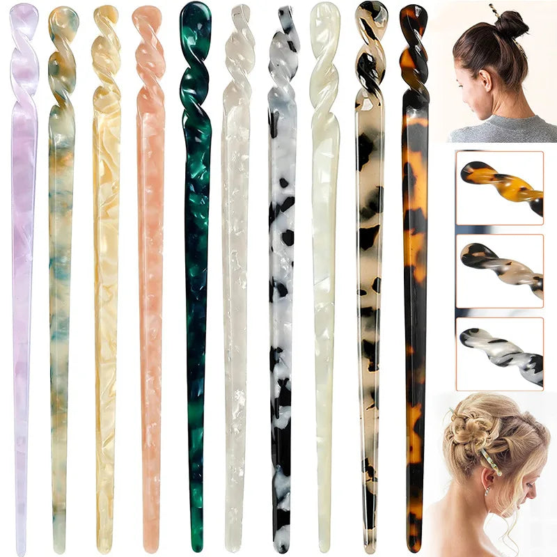 GENYA New Arrival Simply Fashion Retro Hair Stick Acetic Acid Hairpin Chopsticks Hair Accessories Friendly Material Water Square