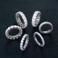 3mm 4mm 5mm 6mm Women Mens Iced Out Full 925 Sterling Silver Eternity Engagement Hip Hop Tennis Vvs Diamond Moissanite Ring