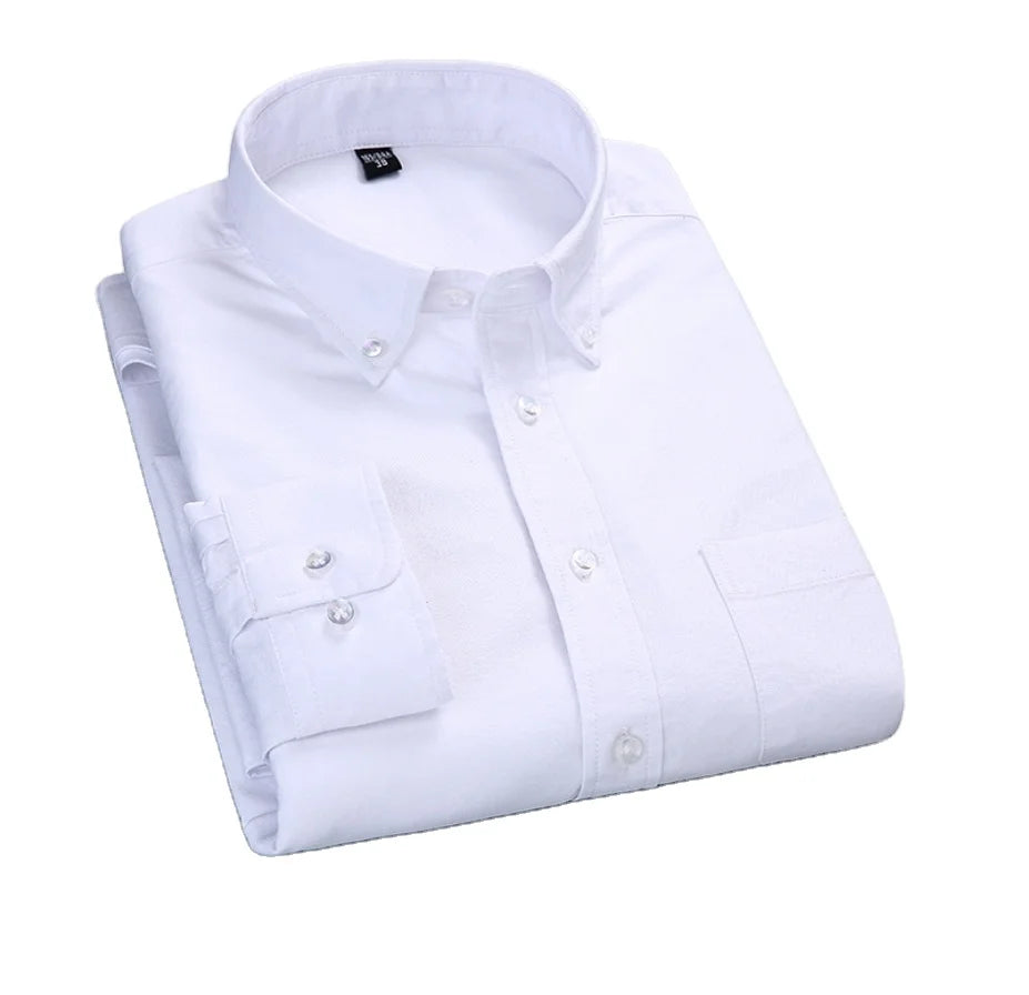 Fit Spring Men Casual Button Down Long Sleeve 100% Cotton Oxford Shirts