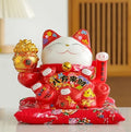 Huge Battery Only for 7 Inches Chinese  Gift Ceramic Fortune Lucky Cat Maneki Neko for Business Opening Company Decor