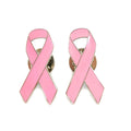 Pink Ribbon Breast Cancer Awareness Enamel Pins 30 MM Ribbon pink Women Breast Cancer Aware Metal butterfly Clasp Pin Badges