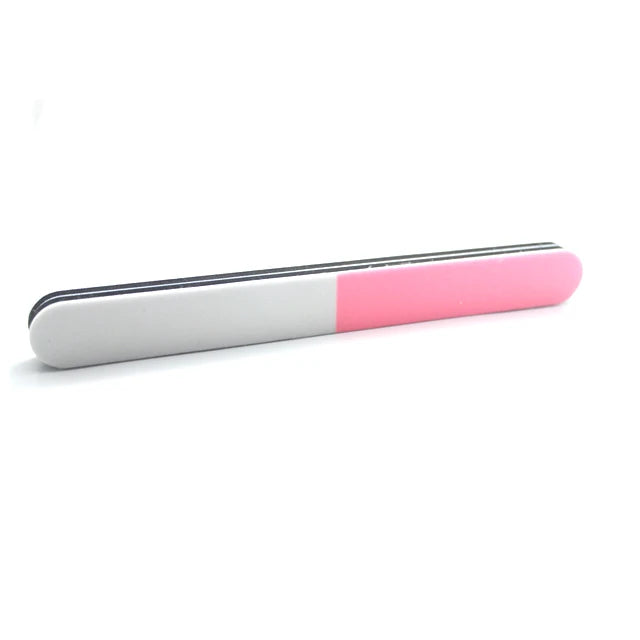 Custom Logo Double Sided Emery EVA Soft Nail Shiner Manicure Buffer Block 17.8x2.8x1.2cm