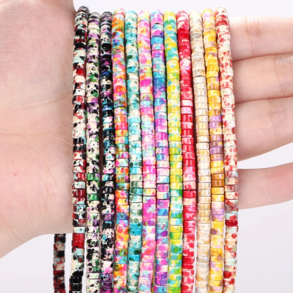 AsVrai U 2x5mm Natural Turquoise Stone Beads Colorful Cylindrical Loose Beads for Jewelry Making DIY Bracelet Necklace Earrings