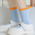 Customize Your Color Women's Summer Contrasting Cotton Socks Women's Instagram Trendy Socks With Logo