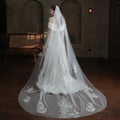SLBRIDAL One-Layers Lace Flower Bridal Veils With Combs Wedding Veils Wedding Wear Accessories For Bride Mariage Women