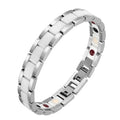 New Fashion Ceramic Germanium Stone Stainless Steel Bracelet for Men and Women Couple's Jewelry