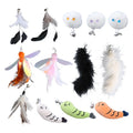 Pet Cat Teasing Stick Toy Feather Replacement Head Plush Cat Toy Glitter Flying Fish Cat Interactive Toy