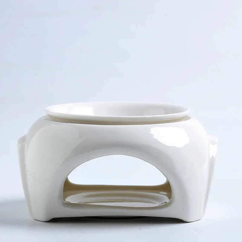 2024 White Square Shape Fragrance Candle Essential Lamp Diffuser Incense Ceramic Oil Burner