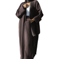 2026 Modest Crinkled Elegant Turkey Dubai Kaftan Dress Set With Pants Two Pieces Clothes Suit Islamic Eid Kimono for Women L0007