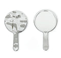 Stylish Irregular Handheld Makeup Mirror Silvered Luxury Round Hand Mirror with Water Ripple Frame
