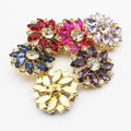 SINRONG   Glass Rhinestone Button with Metal Base for Garment Processing Rhinestone Trimmings Crystal Stone