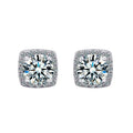 JOYFFO  Trendy Women's Moissanite  Stud Earrings 925 Sterling Silver Hypoallergenic Wedding Jewelry Fashion