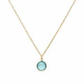 Logo Customization 14K Gold Plated Created Auqumerine Necklace Pendant Necklace for Women with Sparkly Birthstone for Sale