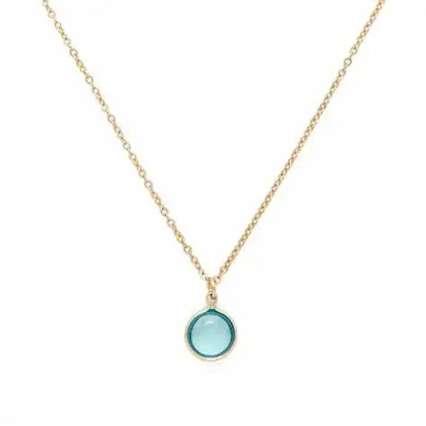 Logo Customization 14K Gold Plated Created Auqumerine Necklace Pendant Necklace for Women with Sparkly Birthstone for Sale