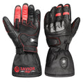 For Savior Men's Waterproof Breathable Heated Motorcycle Gloves Custom Rechargeable Battery Leather for Outdoor Gym Use for