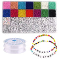 PZ007-008 DIY Jewelry Accessories 28 Grid 5000 Rice Loose  Beads Boxed Accessories A-Z 26 Alphabet Beads  Models