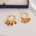 Wholesale Small Round Pendant 316l Stainless Steel Earrings Gold Plated Stainless Steel Hoop Earring