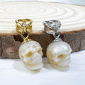 2025 Latest Design S925 Sterling Silver Carved Skull Heads Necklace Pendant Freshwater Real White Fashionable Pendants Charms