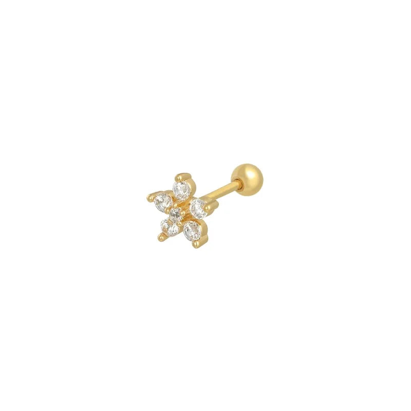 Joolim Jewelry 18K Gold Plated Dainty Mini Zirconia  925 Sterling Silver  Stud  Earring Fashion Jewelry Wholesale