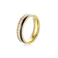 10% Discount No Fade Gold Ring Stainless Steel Cubic Zirconia Diamond Ring for Women