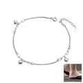 Wholesale Anklets Silver Traditional Three Heart Charm Anklet 925 Sterling Silver Anklets Designs Girls