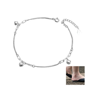 Wholesale WAH MEI WMS6269 Unisex Traditional Three Heart Charm Silver Plated Anklets Office/Career Everyday Wear