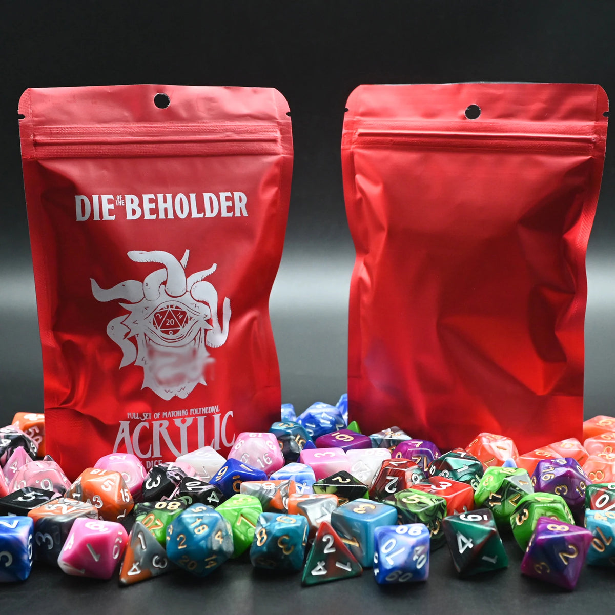 Small MOQ Custom Logo Mystery Bag Blind Box Gift Bag Polyhedral Acrylic DND Dice Set
