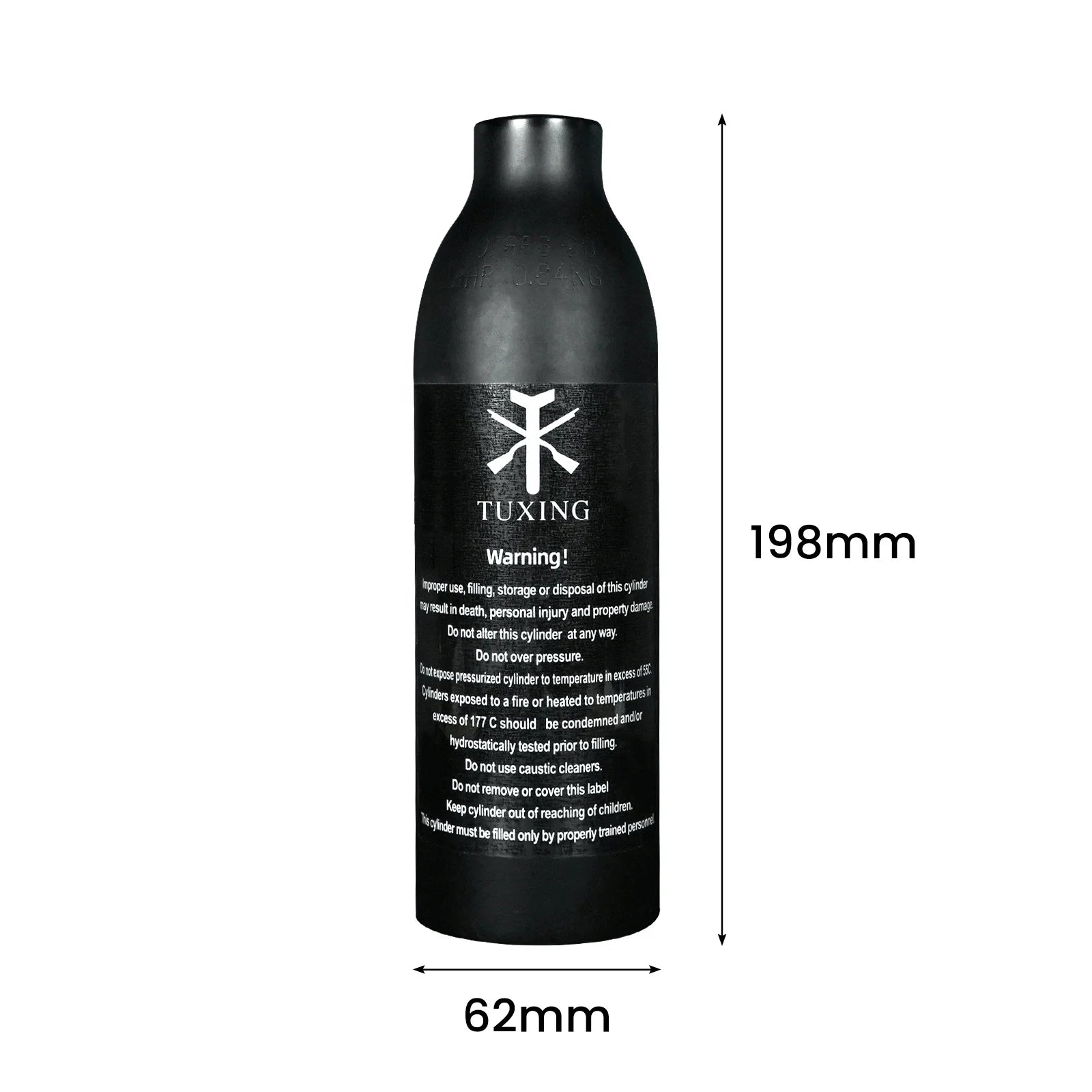 TUXING 0.22L Flat / Round Bottom High Pressure 3000psi 200Bar Portable Scuba Diving Breathing Gas Cylinder Aluminum Air Tank