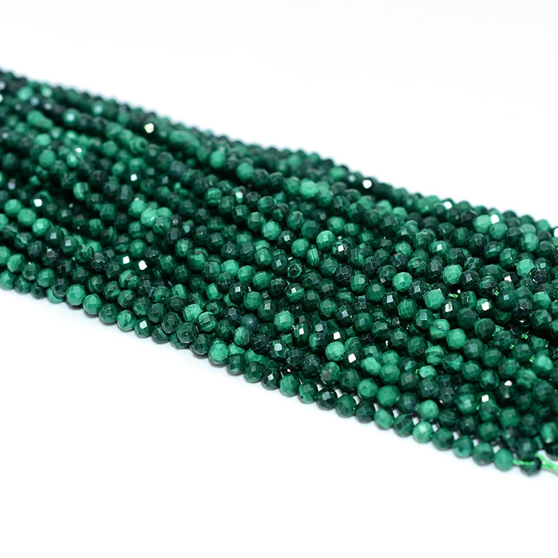 Factory Wholesale Price 100% Natural 3mm Faceted Malachite Loose Gemstone Beads