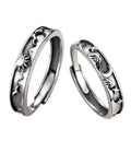 Fashion Jewelry 925 Silver Adjustable Sun and Moon Matching Eternity Wedding Band Couples Rings for Men Women Anniversary Gift