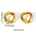 Fashion Fine Jewelry Earrings Cross-border Vintage European and American Twist Stainless Steel Gold-plated Earrings for Women
