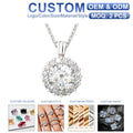 Real 2ct D Color 925 Sterling Silver Trendy Jewelry Wedding Engagement Moissanite Diamond Pendant Necklace with Stone for Women