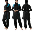 Best-Selling Plus Size Muslim Waterproof Burkini Long Robe Swimsuit Set Loose-Fitting Patchwork Design