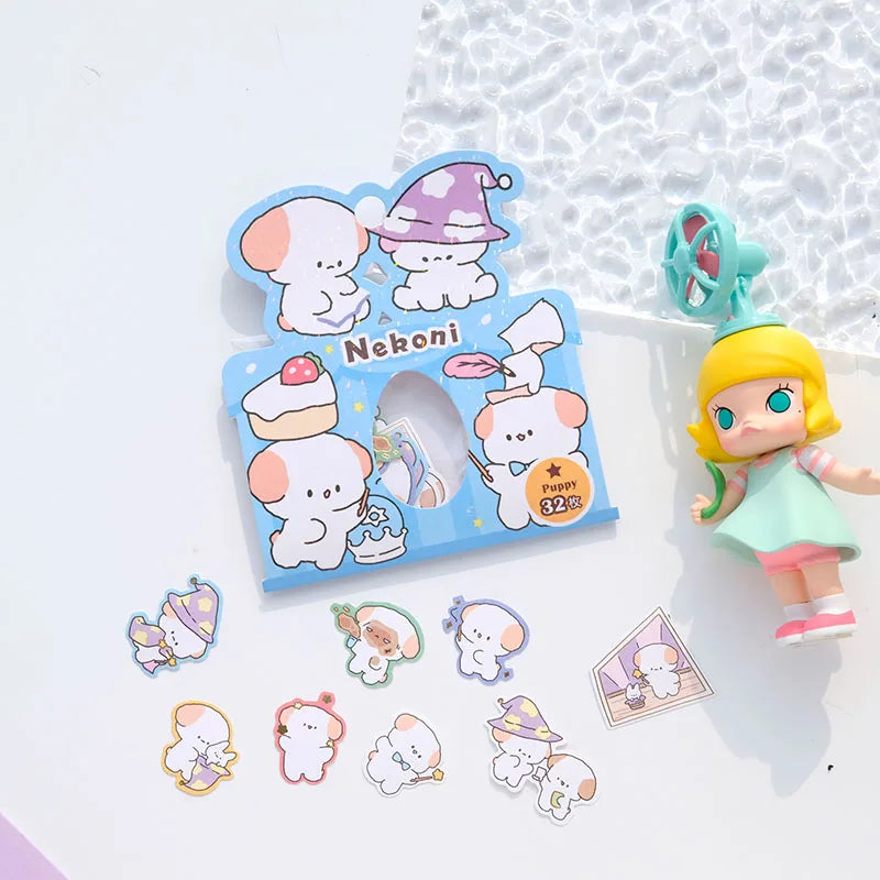 Nekoni Glitter Laser Packing Hamster Sheep Bird Dolphin Puppy Paper Sticker Flake Sticker Wholesale Gilding Decals Stickers Pack